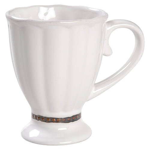 Hobnail White Platinum Mug