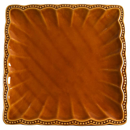 Hobnail Honey Square Dinner Plate