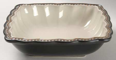 Hobnail Cream Bronze Square Soup/Cereal Bowl