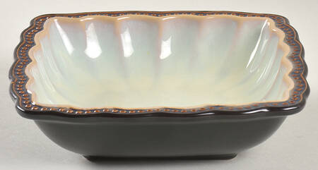 Hobnail Gray Blue Metallic Square Soup/Cereal Bowl