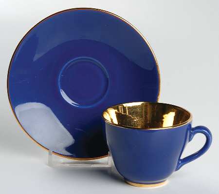 Confetti (Gold Trim) Flat Demitasse Cup & Saucer Set