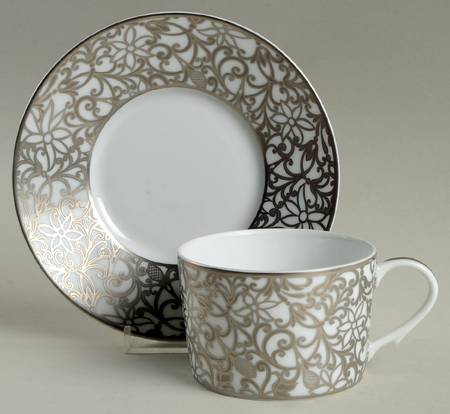 Salamanque Platinum Flat Cup & Saucer Set