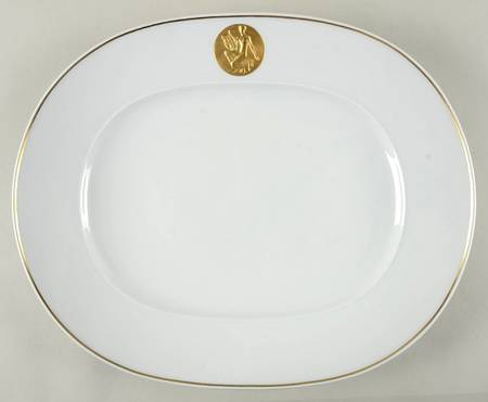Arcadia (Gold Cameo and Trim) 14" Oval Serving Platter