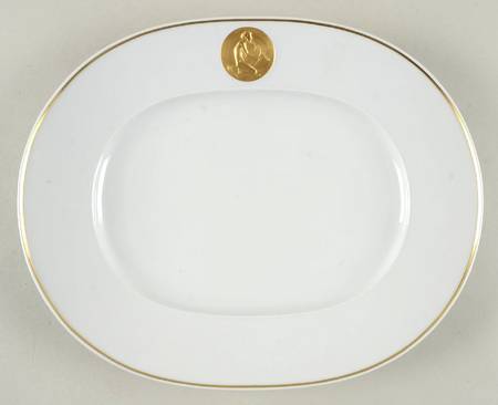 Arcadia (Gold Cameo and Trim) 11" Oval Serving Platter