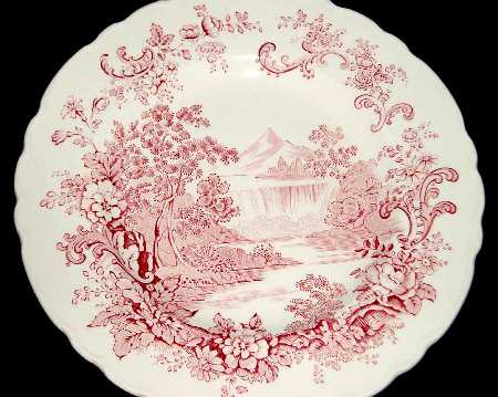 Waterfall Red Bread & Butter Plate