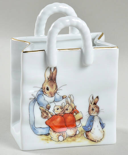 Peter Rabbit (Gold Trim) 4" Bag Vase
