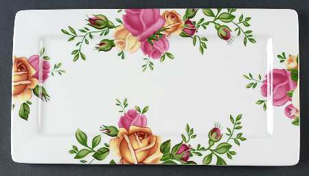 Country Rose 14" Rectangular Tray