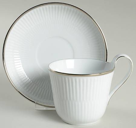 Platinum Flat Cup & Saucer Set
