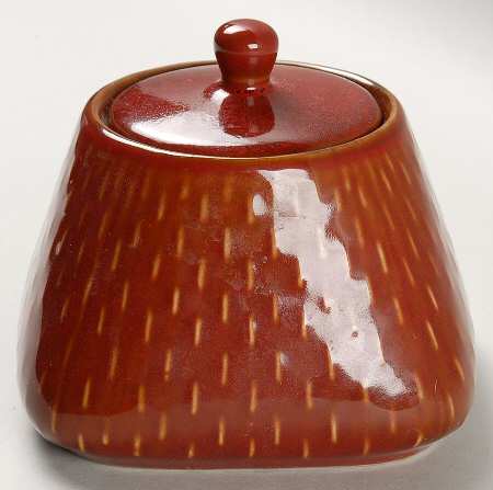 Stitch Brick Red Sugar Bowl & Lid