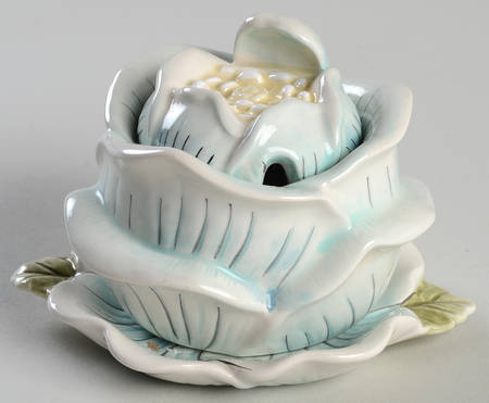 Edie Rose Bloom Collection Mustard & Lid with Underplate
