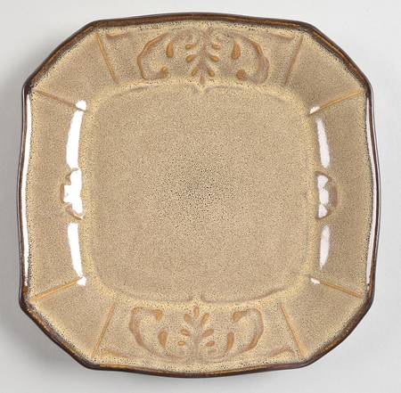Victorian Scroll Cream Square Salad Plate by Reba Harmony for the Home