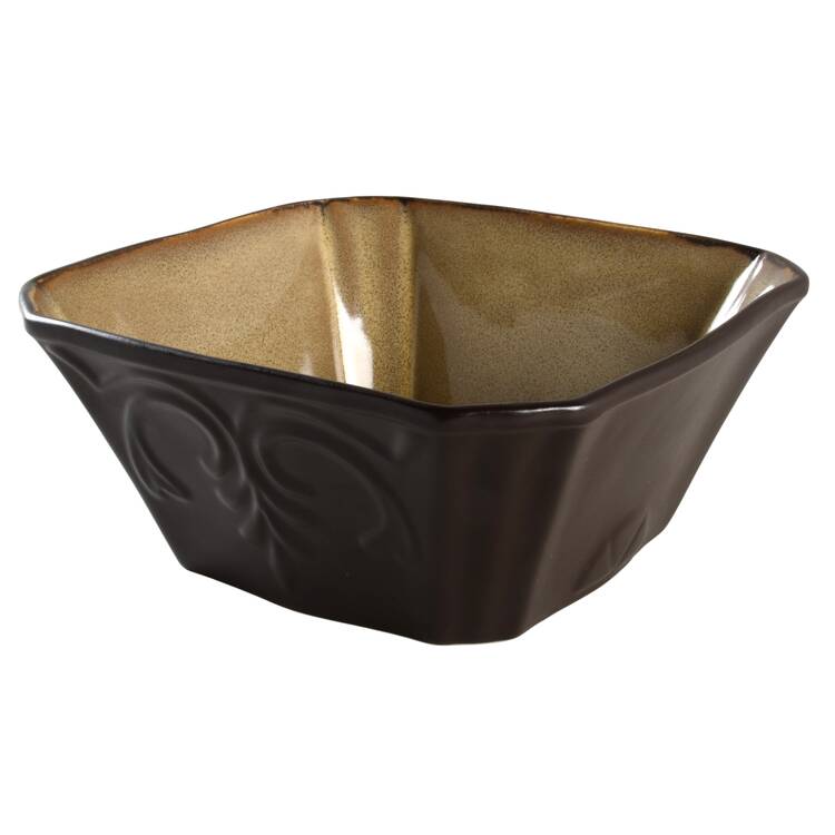 Victorian Scroll Cream 8" Square Serving Bowl by Reba Harmony for the Home
