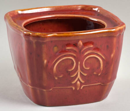 Victorian Scroll Red Sugar Bowl No Lid