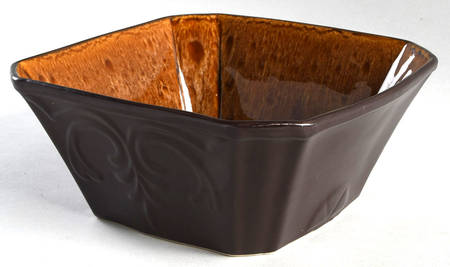 Victorian Scroll Honey 8" Square Serving Bowl
