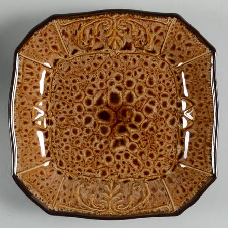 Victorian Scroll Honey Square Salad Plate