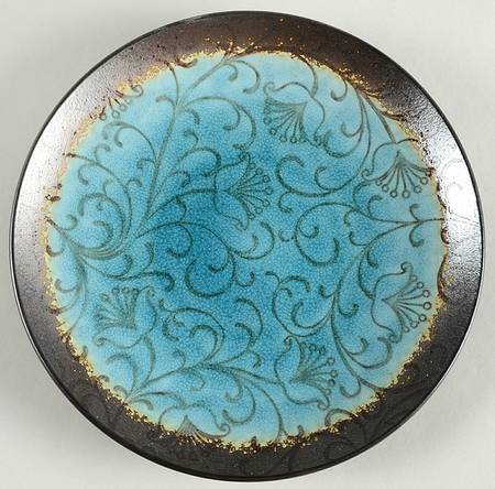 Vercelli Scroll Blue Salad Plate