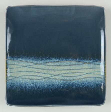 Wavy Sky Blue Salad Plate
