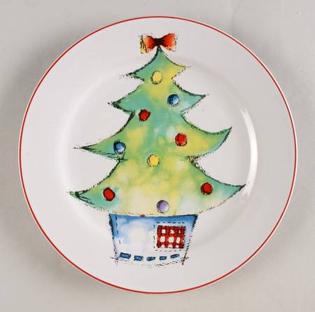 Blue Jeans Christmas Salad Plate