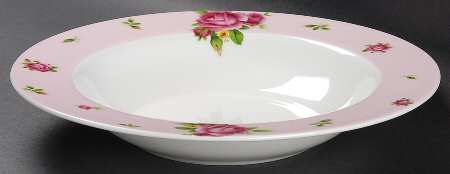 New Country Roses Pink Large Rim Soup Bowl