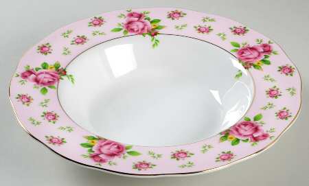 New Country Roses Pink Large Rim Soup Bowl