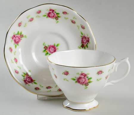 New Country Roses White Footed Cup & Saucer Set