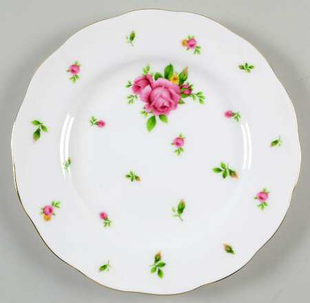 New Country Roses White Salad Plate