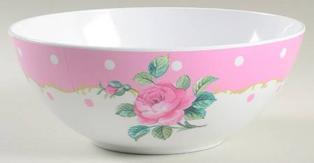 New Country Roses White 9" Round Melamine Serving Bowl