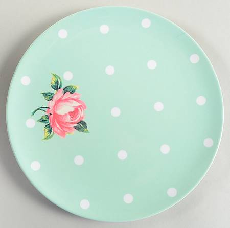 New Country Roses White Melamine Salad Plate