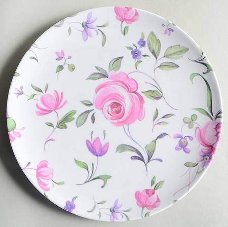 New Country Roses White Melamine Salad Plate