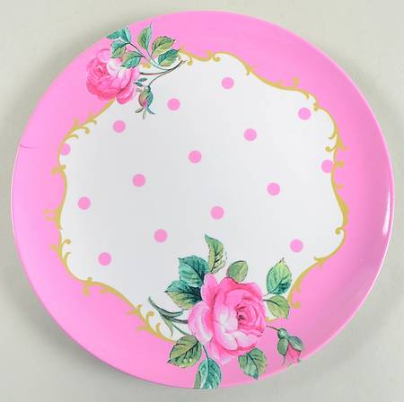 New Country Roses White Melamine Dinner Plate