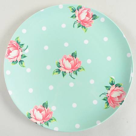 New Country Roses White Melamine Dinner Plate