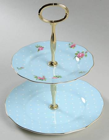 Polka Rose 2-Tiered Serving Tray (Salad #2 & Bread/Butter #2)