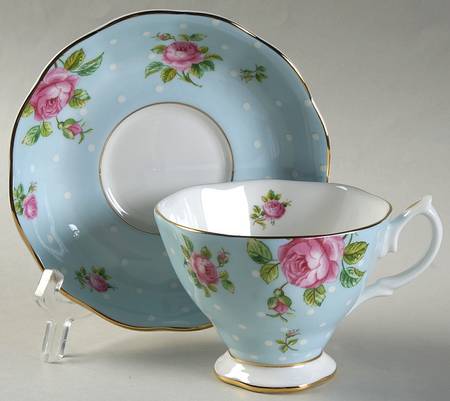 Polka Rose Footed Cup & Saucer Set