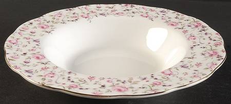 Rose Confetti Large Rim Soup Bowl