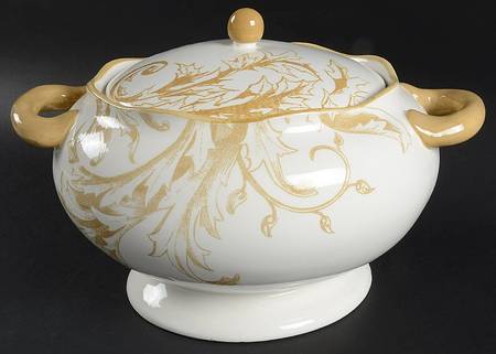 Holiday Scroll Tureen &  Lid by Reba Harmony for the Home