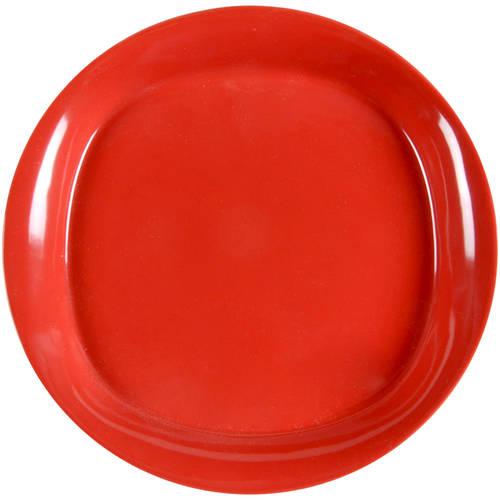 Round and Square Red Salad Plate