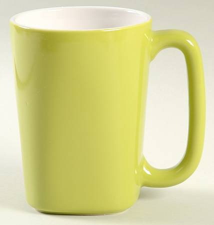 Round and Square Green Apple Mug