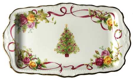 Old Country Roses (Christmas Tree) Large Sandwich Tray