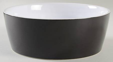 Black Banded 9" Round Serving Bowl