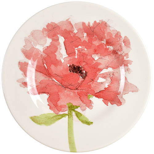 Red Poppy Salad Plate