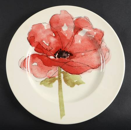 Red Poppy 12" Chop Plate (Round Platter)