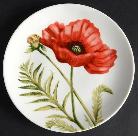 Red Poppy Salad Plate