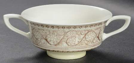 Lady Evelyn Brown Footed Cream Soup Bowl by Royal Worcester