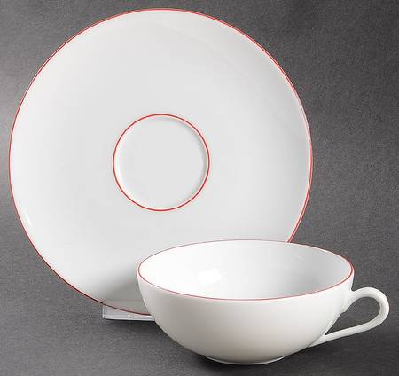 Monceau Rouge (Red) Flat Cup & Saucer Set