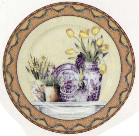Oriental Bouquet Dessert/Pie Plate by Rochard