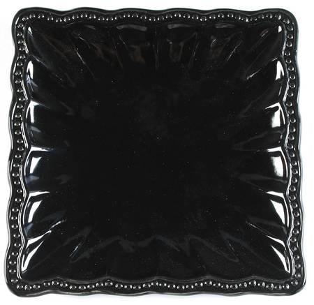 Hobnail Black (Square) Salad Plate by Roscher & Co