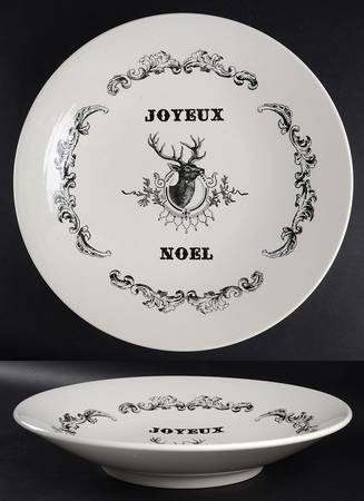 Joyeux Noel 13" Shallow Round Bowl