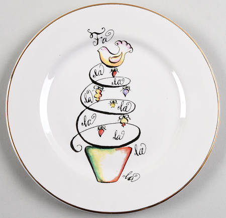 Deck the Halls (Fruit) Salad Plate by Rosanna
