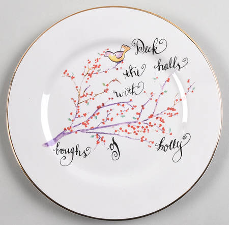 Deck the Halls (Fruit) Salad Plate by Rosanna
