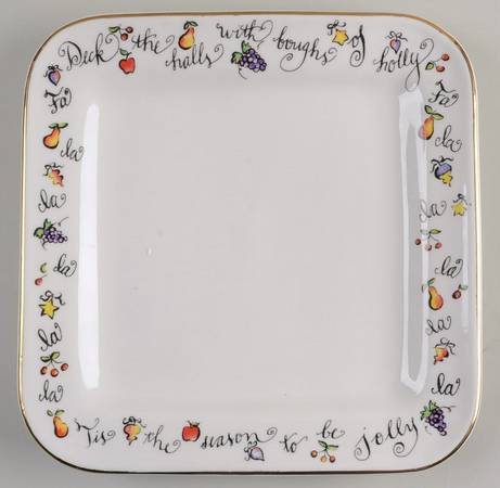 Deck the Halls (Fruit) 10" Square Tray by Rosanna